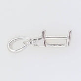 Sterling Silver Semi Mount Pendant Setting Emerald OCT 8X6mm White Topaz - Syzjewelry